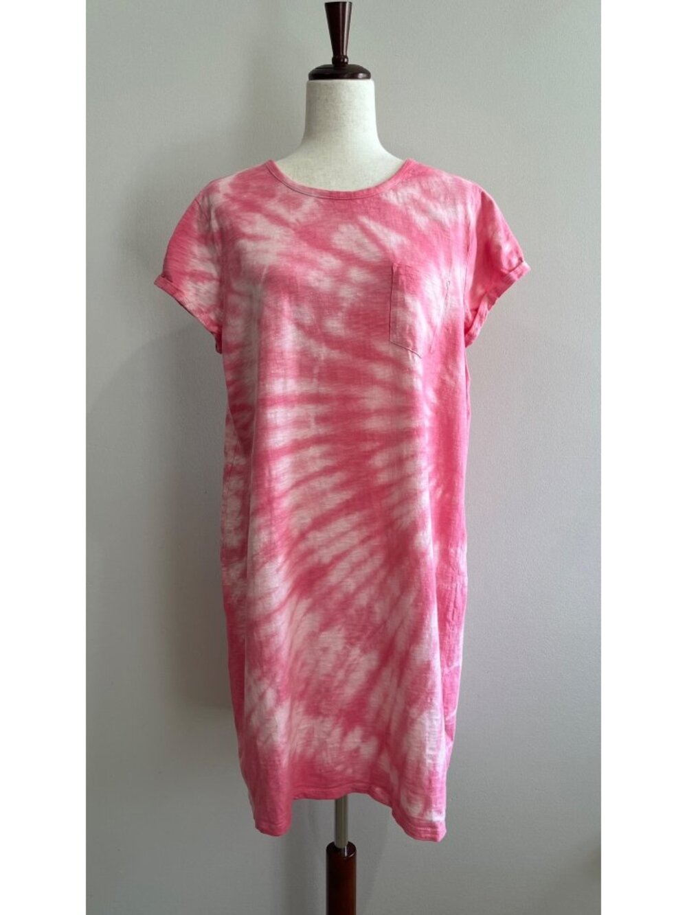 Gap T-Shirt Dress Womens XL Pink Tie Dye 100% Cotton
